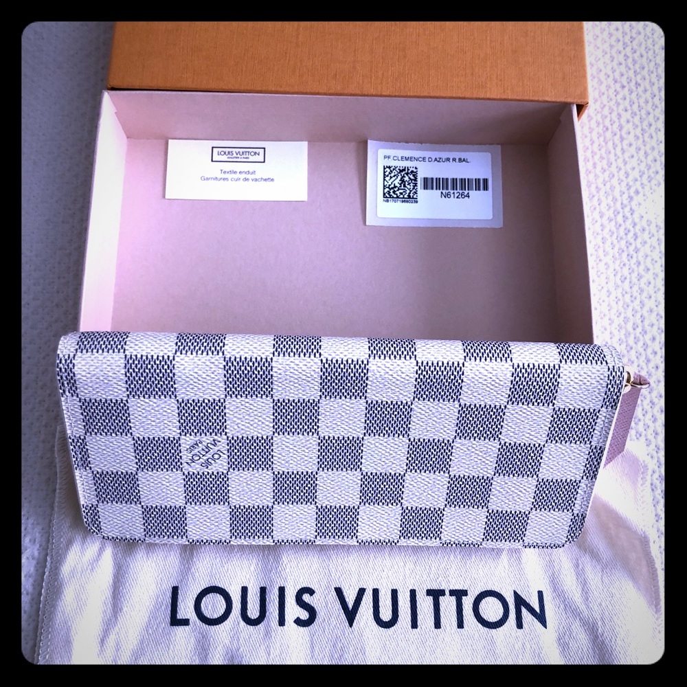 Louis Vuitton Clemence Wallet (Azur and Rose)